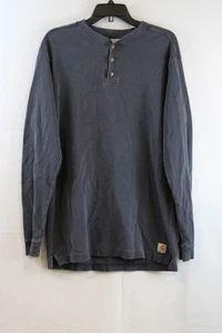 Vintage Carhartt Waffle Knit 100% Cotton Henley Style Long Sleeve Shirt Mens M - Picture 1 of 6