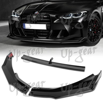 Alerón de parachoques delantero pintado negro 3 piezas para BMW M3 M4 G80 G82 G83 2021-2025 Foto 1 de 4