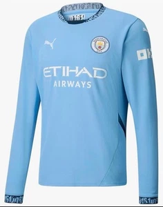 PUMA Manchester City 2024/25 Home Long Sleeve Soccer Jersey Blue Size 2XL NWT - Picture 1 of 3