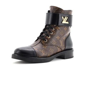 Louis Vuitton Women's Wonderland Flat Ranger Boots Monogram Canvas and Leather - Picture 1 of 6