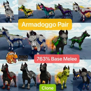 Pve Armadoggo Pair, ASA🐶Top Stats, 763% Base Melee Clone Pair Survival Ascended - Bild 1 von 13