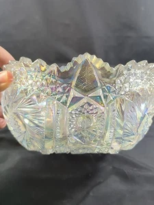 LE Smith Komet in den Sternen weiß irisierend Karneval Glasschale 7,5" Vintage - Bild 1 von 9