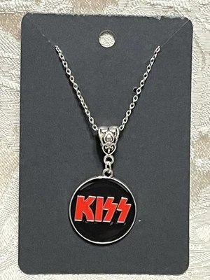 Rock Band KISS Negro Colgante Collar Plata Moda Festival Joyería Foto 1 de 2