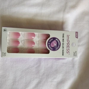 Nails Press On Impress Pink Clear Tips 30 Nails Prep Pad. Feile   - Bild 1 von 4