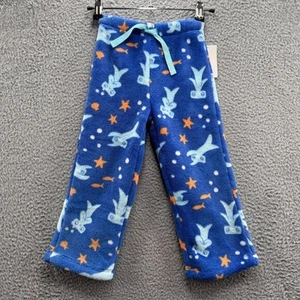 Nordstrom Kid's Velour Pajama Pants Blue 3 - Picture 1 of 3
