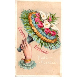1880s Victorian Trade Card Sorg's Bouquet Plug Tobacco SF2 - Bild 1 von 2