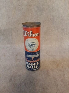 Vintage 1940er Wilson Championship Tennisbälle Blechdose geöffnet mit 1 Ball innen - Bild 1 von 13