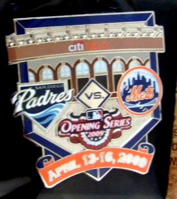 2009 Mets CitiField 1st Appearance SD San Diego Padres v NY New York Mets pin - Image 1 of 4