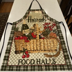 HARRODS Knightsbridge FOOD HALLS Graphic Spill Proof Kitchen Chef Apron PVC OS - Picture 1 of 8
