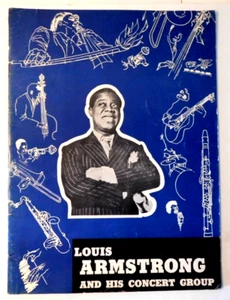 Louis Armstrong and His Concert Group Program Rare Blue Cover - Picture 1 of 5