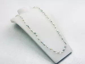 Collana vintage artigianale in vera perla barocca e fluorite azzurra 30" - Foto 1 di 5