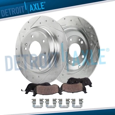 12.36" Rear Drilled Disc Rotors Brake Pads for 2010 - 2016 Hyundai Genesis Coupe - Image 1 of 4