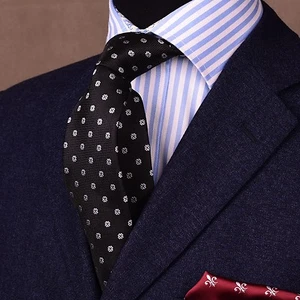 Grey Lucky Four Leaf Clover Black Standard Regular Tie 3" Floral Necktie Fashion - Picture 1 of 4