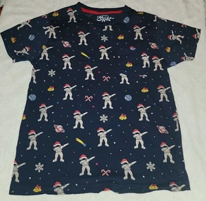 Eighty Eight Brand Christmas Astronaut Dabbing Santa Hat Boys Size 10/12 Shirt - Picture 1 of 4