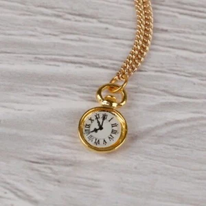Dollhouse Miniature 1/12 Fashion Mini Necklace Pocket Watch Doll Accessories - Picture 1 of 8