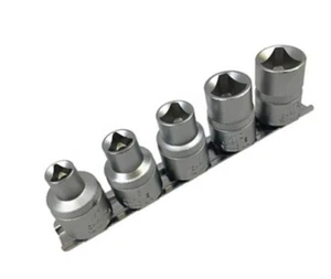 5pc Cr-V 1/2" Dr. Triangle Bolt Socket Set for VW/Audi Bosch Injector Light Fit - Picture 1 of 3