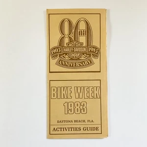 Harley Davidson 1983 Bike Week Daytona Beach guía de actividades 80 aniversario - Imagen 1 de 8