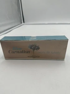 Box Of 3 Vintage Roger & Gallet Blue Carnation Soap 3.25 Ounces New Sealed - Picture 1 of 7