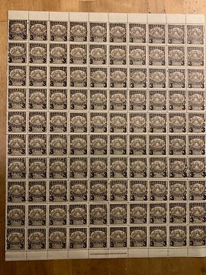 Chile Scott # 64 - 1904 - Telégrafo 3c sobre 1 Peso - Bloque de 100 MNH Foto 1 de 2