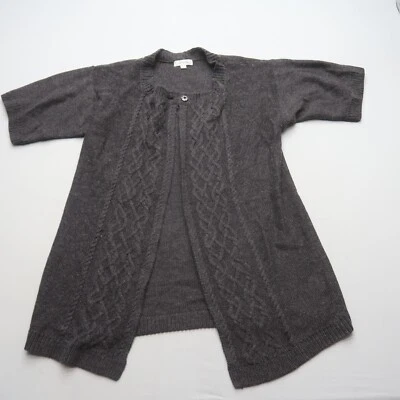 Cárdigan Merona para mujer mezcla de lana talla XL gris manga corta tejido con cable palangre Foto 1 de 4