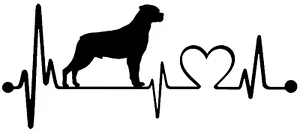 Rottweiler Herzschlag Bügeltransfer für T-Shirt & andere helle Stoffe #2 - Bild 1 von 4