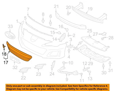 Componentes de parachoques de rejilla de parachoques delantero SUBARU OEM 17-20 BRZ 57731CA450 Foto 1 de 2