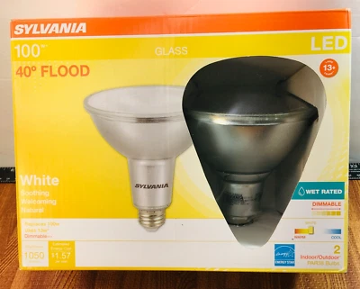 Sylvania PAR38 LED Flood Light Bulb 100W = 13W 1050K Daylight Indoor Outdoor 2pk - Image 1 of 4