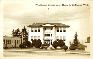 WAHKIAKUM COUNTY COURT HOUSE CATHLAMET, WASHINGTON, RPPC, ALTE POSTKARTE - Bild 1 von 2