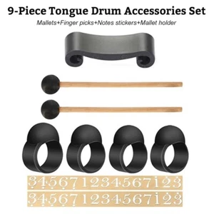 9PCS Tongue Drum Accessories Set W/  Mallets Holder Finger Sleeves Stickers G2G5 - Picture 1 of 9