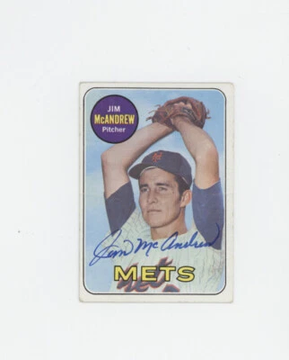 Jim McAndrew 1969 New Tork Mets 1969 Topps card  JSA - Image 1 of 2
