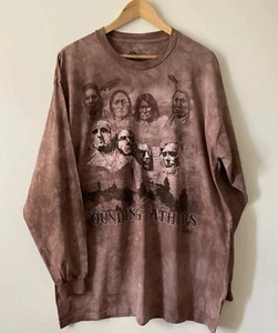 The Mountain T Shirt Mens Faded Brown Long Sleeved Founding Fathers Top Sz XL - Picture 1 of 5