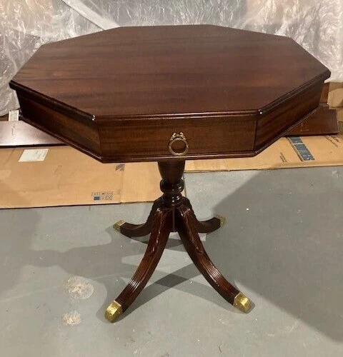 VTG 1940’S KITTINGER COLONIAL WMBG MAH., OCTAGONAL ACCENT TABLE, ORIG. FAM. OWNR - Image 1 of 4