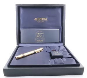 Pluma Estilográfica Aurora 75 Aniversario Edición Limitada Oro Laminado 18K F Nuevo en Caja - Imagen 1 de 24