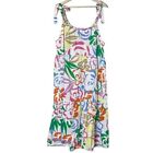 Gap NEW Womens Tie Strap Floral Tiered Midi Dress Size M Petite Loose Fit