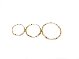 14 Karat Gelbgold Endlos Creolen 10 mm, 12 mm, 16 mm - Bild 1 von 11