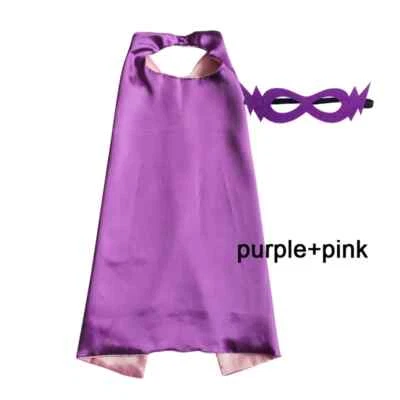 Capa de Superhéroe con Máscara REVERSIBLE Dos Colores Niño Fiesta de Cumpleaños Favor Foto 1 de 4