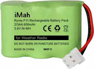 Imah Ryme F11 2/3AA600 3.6V 600Mah Ni-Mh Battery Pack, Fits Kaito KA500 KA550 - Picture 1 of 3