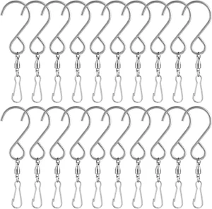 20 Pack Swivel Hooks Clips Wind Spinner S Hook Clips Hanging Wind Chimes Crystal - Picture 1 of 12
