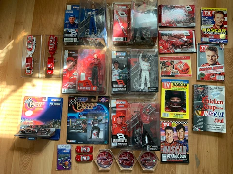 Lot of Dale Earnhardt JR Memorabilia Nascar Man Cave VINTAGE most brand new Cover