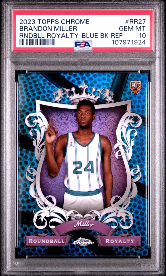 2023 TOPPS ХРОМ #RR27 BRANDON MILLER (RC) RNDLL ROYALTY СИНИЙ BK REF PSA 10 САМОЦВЕТ - Изображение 1 из 2