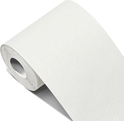 WADILE 3D White Wood Grain Wallpaper Border 3.9" x 393.6",  - Image 1 of 4