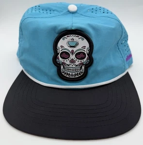 Cappello Berretto Caffè Espresso Wicked Voodoo Snapback Teschio Logo Corda Blu Acqua Camionista - Foto 1 di 13