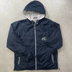 Bass Pro Shops Jacket Adult Large Black Windbreaker Full Zip Hoodie Lined Mens - Picture 1 of 7