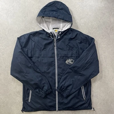 Bass Pro Shops Jacket Adult Large Black Windbreaker Full Zip Hoodie Lined Mens - Image 1 of 4