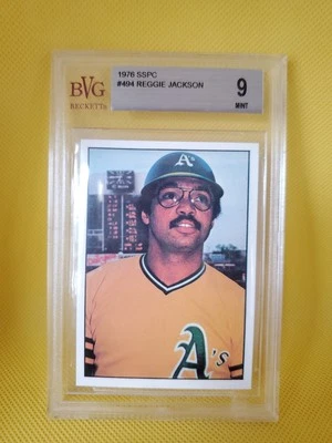Reggie Jackson 1976  SSPC card #494 BVG 9 MINT - Image 1 of 2
