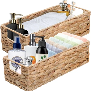 Cesto Vimini, Cestini Portaoggetti, Contenitore Impilabile Intrecciato, Organize - Foto 1 di 12