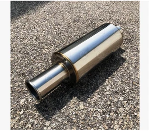 Spoon KING N1 Exhaust Muffler 2.5" Inlet Outlet JDM Bassy Sound Stainless NEW - Bild 1 von 8