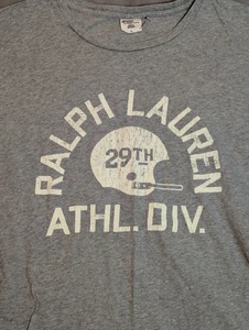 POLO Ralph Lauren 29TH ATHL DIV Mens Long Sleeve T-Shirt-XL Gray-100% Cotton - Picture 1 of 7