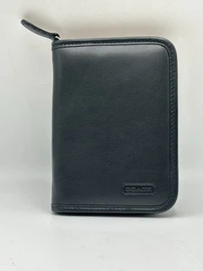 Estuche organizador vintage Coach cuero negro palma piloto cremallera - Imagen 1 de 9
