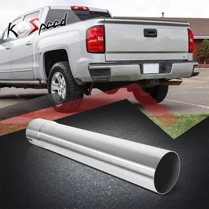 Polished Stainless Steel 18" L 2.5" OD DIY Custom Exhaust Tubing Straight Pipe - Picture 1 of 6